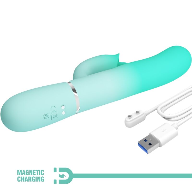 PRETTY LOVE - VIBRATEUR LAPIN MULTIFONCTION GIGI VERT AQUA PRETTY LOVE FLIRTATION
