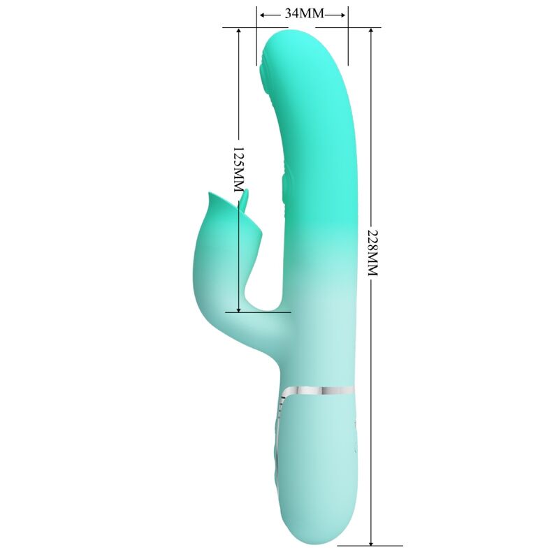 PRETTY LOVE - VIBRATEUR LAPIN MULTIFONCTION GIGI VERT AQUA PRETTY LOVE FLIRTATION