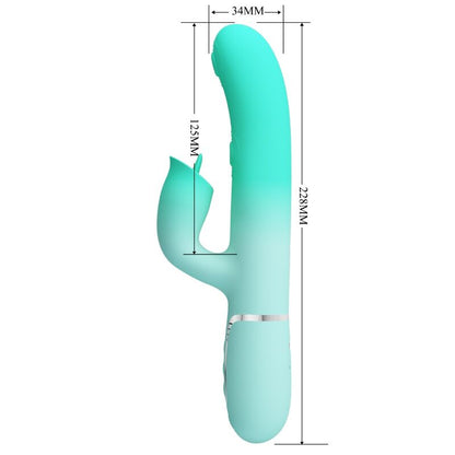 PRETTY LOVE - VIBRATEUR LAPIN MULTIFONCTION GIGI VERT AQUA PRETTY LOVE FLIRTATION