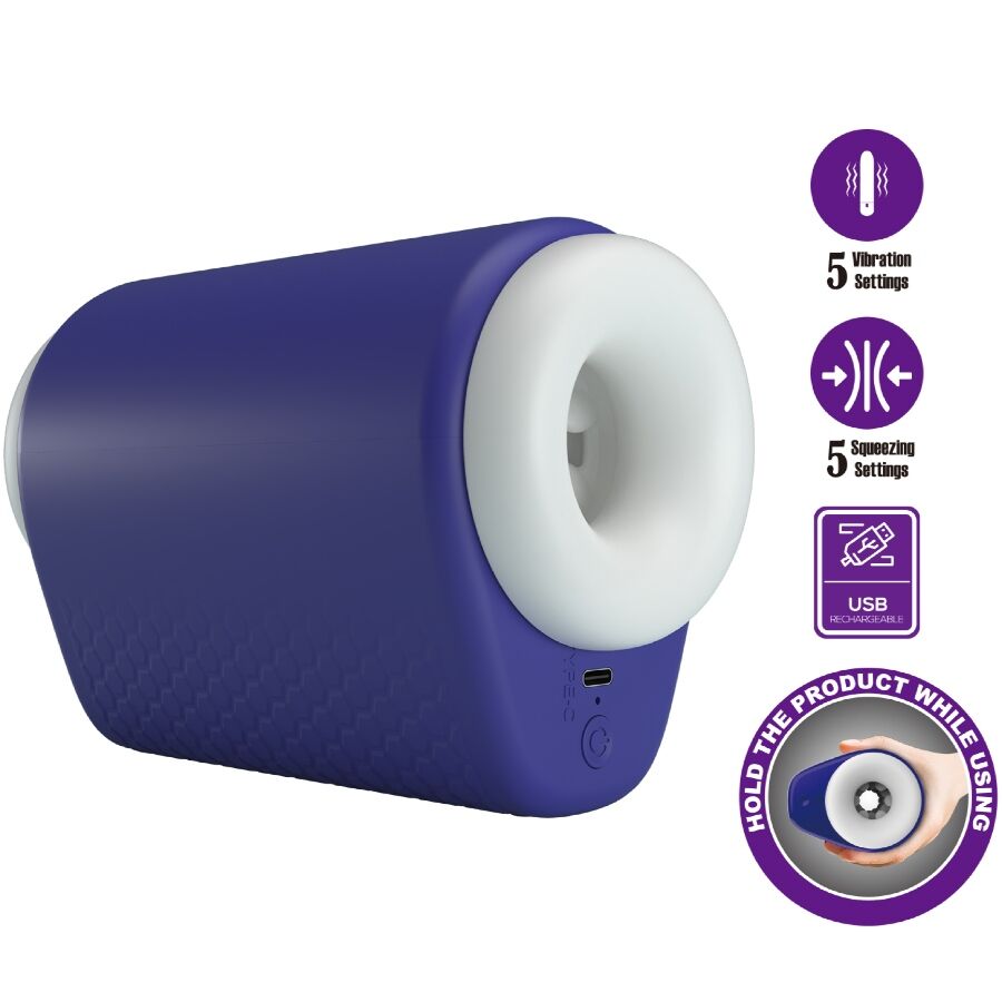 PRETTY LOVE - MASTURBATEUR POUR HOMME DJ LADY AVEC VIBRATION 5 RÉGLAGES VIOLET PRETTY LOVE MALE