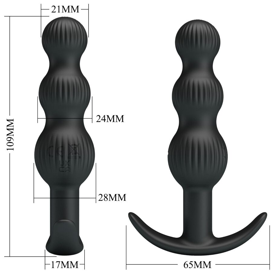 PRETTY LOVE - VIBRATEUR ANAL SIDNEY 10 VIBRATIONS NOIR PRETTY LOVE