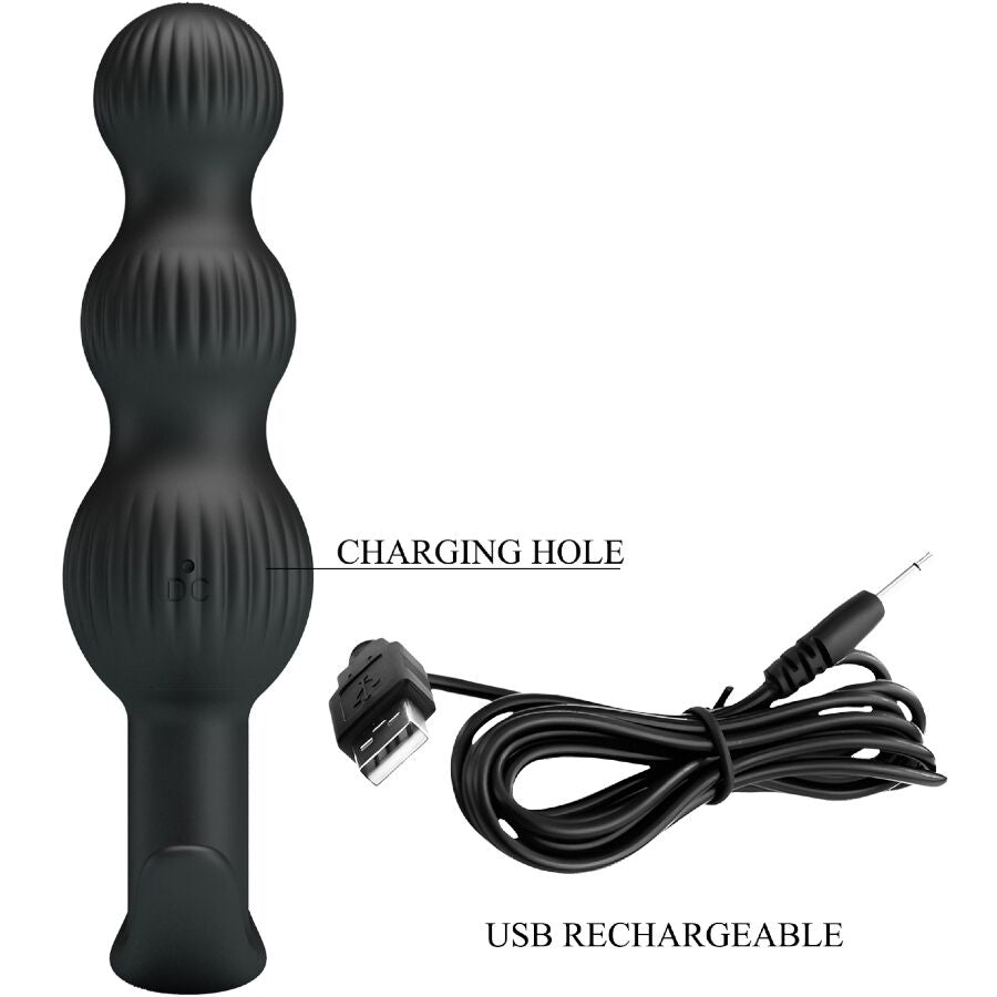 PRETTY LOVE - VIBRATEUR ANAL SIDNEY 10 VIBRATIONS NOIR PRETTY LOVE