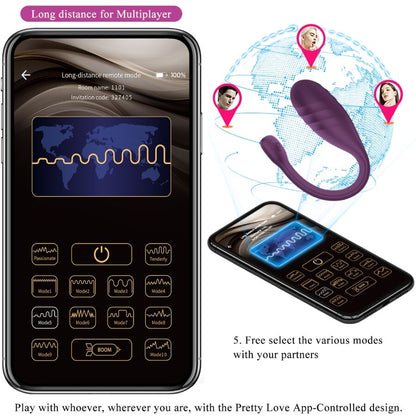 PRETTY LOVE - VIBRATEUR CONTRÔLÉ PAR APPLICATION LEVIATHAN VIOLET PRETTY LOVE SMART