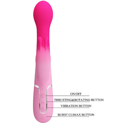 PRETTY LOVE - VIBRATEUR LAPIN MULTIFONCTION 3 EN 1 DEJON ROSE PRETTY LOVE