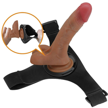 PRETTY LOVE - SLIP HARNAIS UNIVERSEL AVEC GODE VIBRANT ET SQUIRTING 15,5 CM MULATO PRETTY LOVE