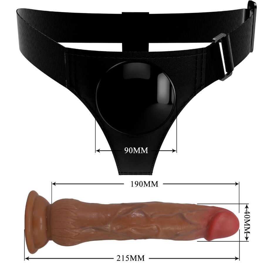 PRETTY LOVE - CULOTTE HARNAIS UNIVERSELLE KYTON AVEC GODE SQUIRTING 19 CM MULATO PRETTY LOVE