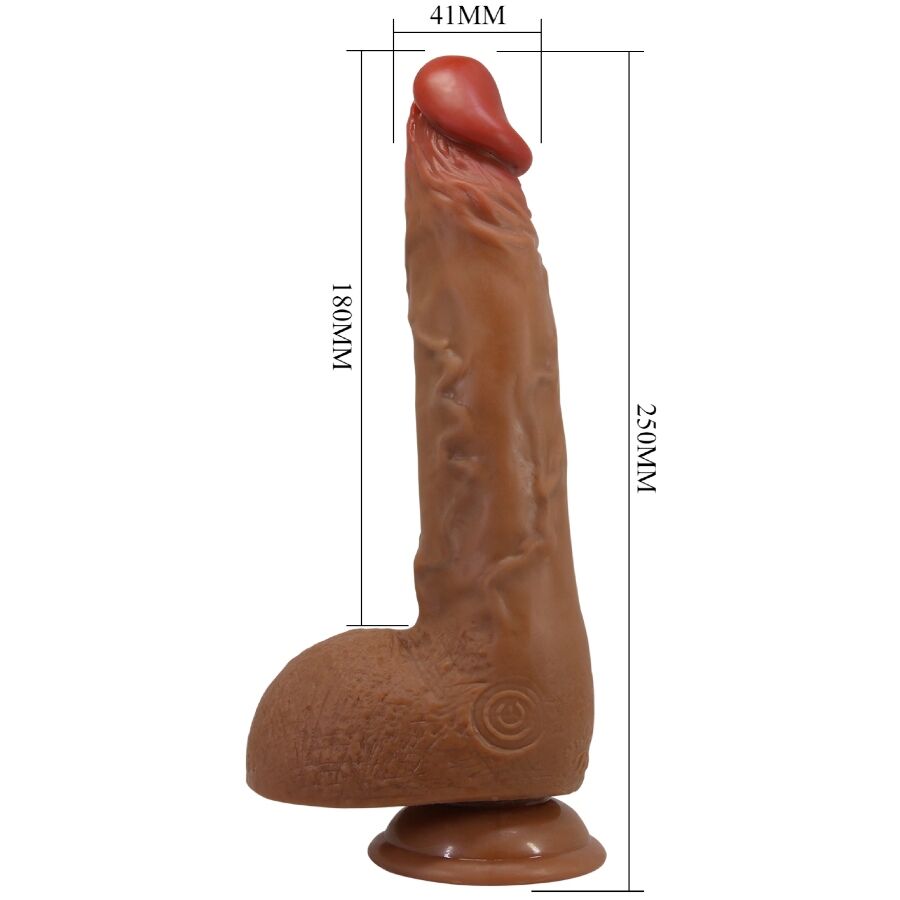 BAILE - MAGNIFIQUE VIBRATEUR RÉALISTE WILKS 5 RÉGLAGES 25 CM MULATO BAILE
