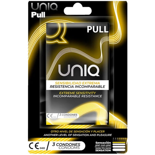 UNIQ - PRÉSERVATIFS SANS LATEX AVEC BANDES PULL 3 UNITÉS UNIQ