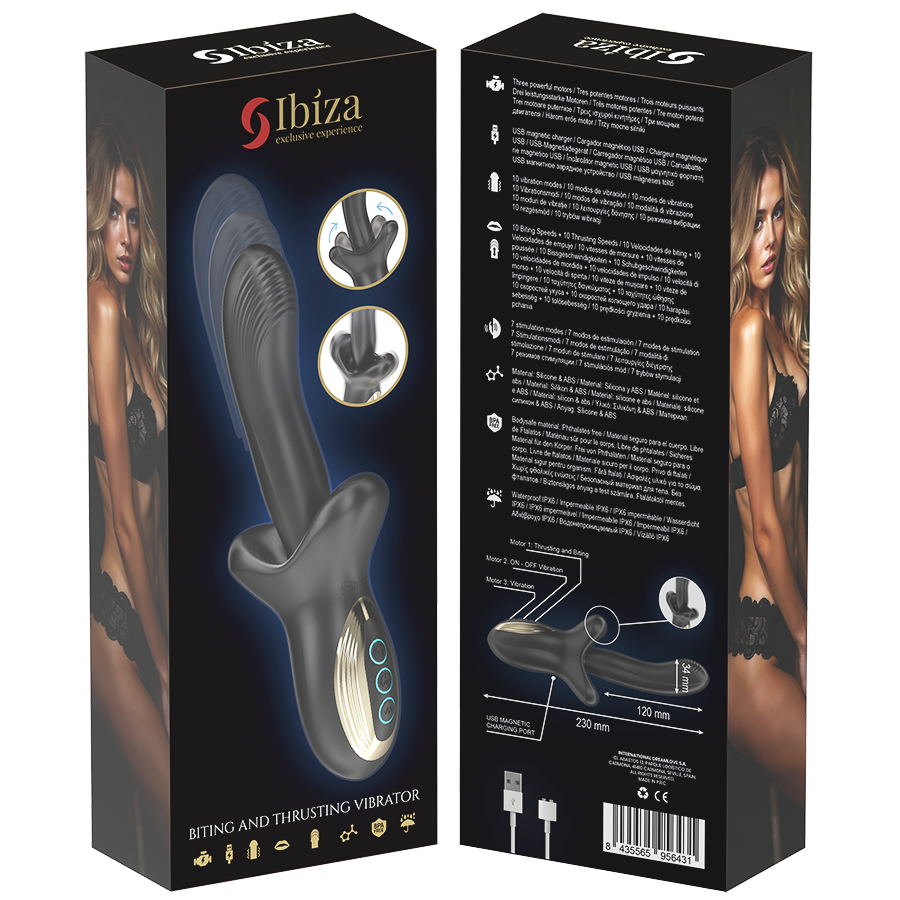 IBIZA - VIBRATEUR PUISSANT AVEC EFFET DE POUSSÉE ET DE MORSURE IBIZA TECHNOLOGY