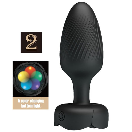 PRETTY LOVE - PLUG ANAL VARIAN AVEC LUMIÈRE LED NOIR 10,8 CM PRETTY LOVE