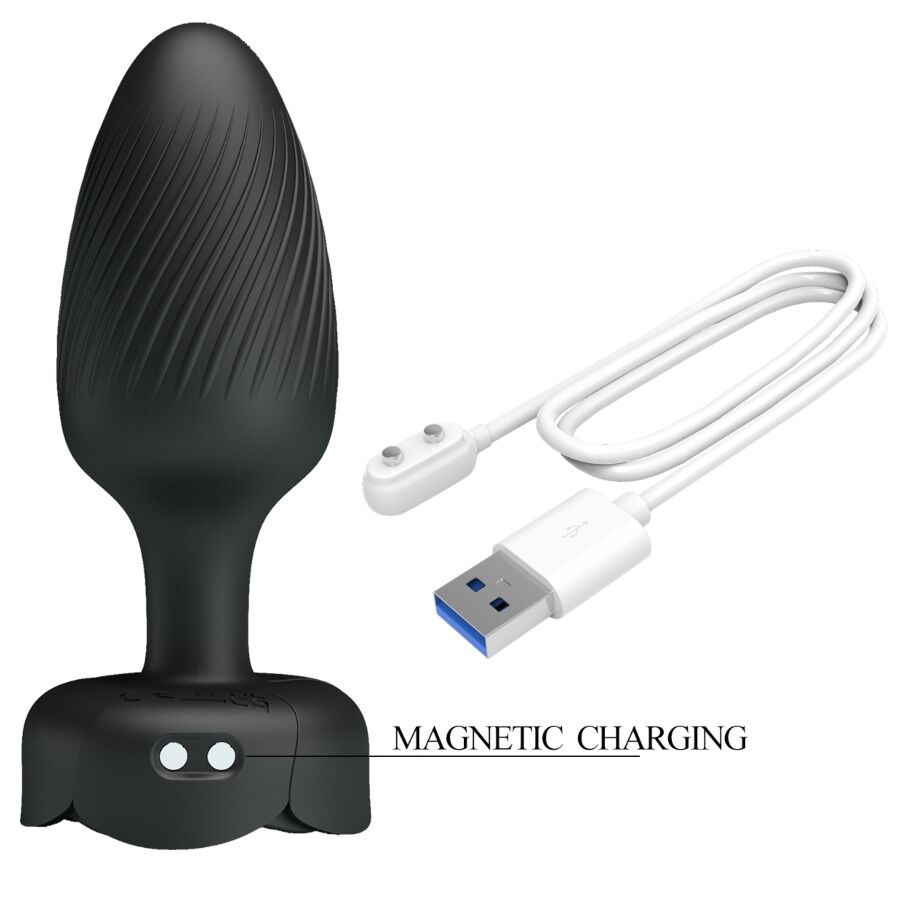 PRETTY LOVE - PLUG ANAL VARIAN AVEC LUMIÈRE LED NOIR 10,8 CM PRETTY LOVE
