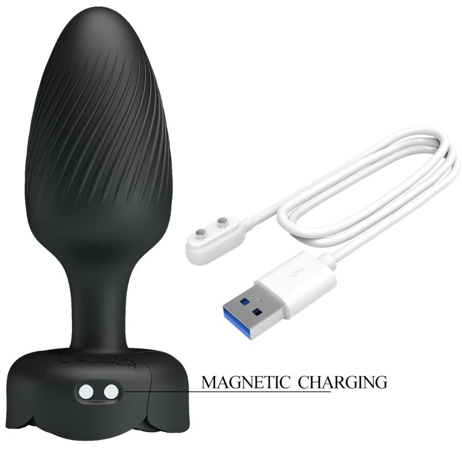 PRETTY LOVE - OSBORN PLUG ANAL AVEC LUMIÈRE LED NOIR 9,8 CM PRETTY LOVE
