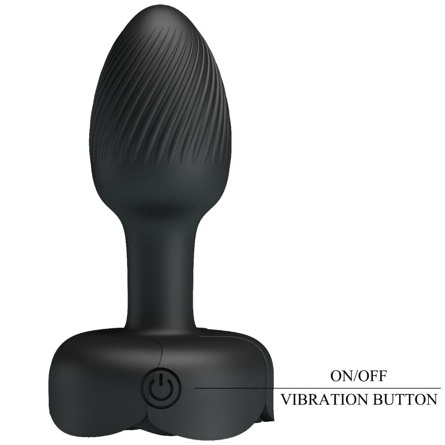 PRETTY LOVE - PLUG ANAL OLMAN AVEC LUMIÈRE LED NOIR 8,8 CM PRETTY LOVE