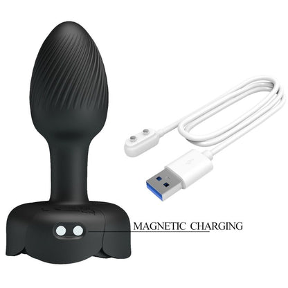 PRETTY LOVE - PLUG ANAL OLMAN AVEC LUMIÈRE LED NOIR 8,8 CM PRETTY LOVE