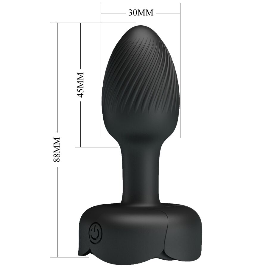 PRETTY LOVE - PLUG ANAL OLMAN AVEC LUMIÈRE LED NOIR 8,8 CM PRETTY LOVE