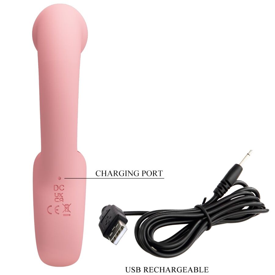 PRETTY LOVE - VIBRATEUR POINT G + STIMULATEUR DE CLITORIS ERYNNYES 10 VIBRATIONS ROSE PRETTY LOVE SMART