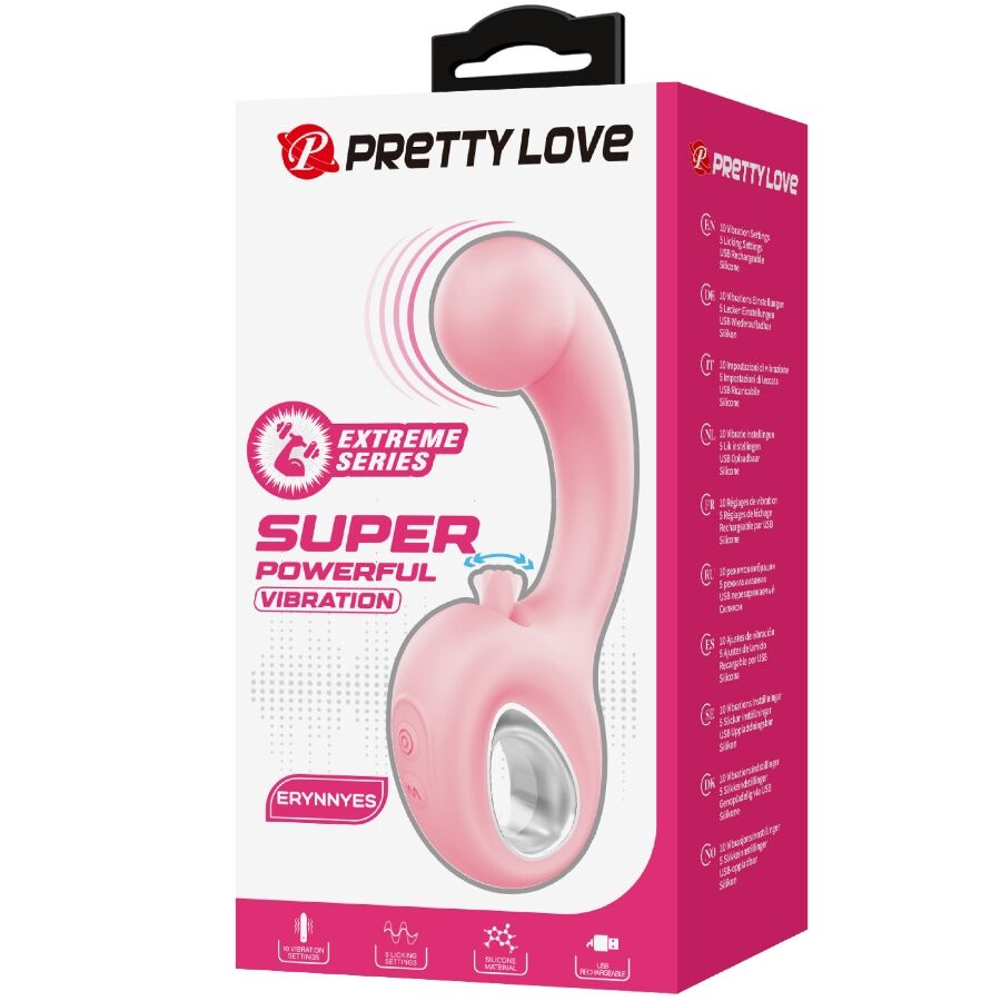 PRETTY LOVE - VIBRATEUR POINT G + STIMULATEUR DE CLITORIS ERYNNYES 10 VIBRATIONS ROSE PRETTY LOVE SMART