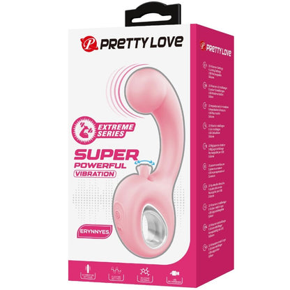 PRETTY LOVE - VIBRATEUR POINT G + STIMULATEUR DE CLITORIS ERYNNYES 10 VIBRATIONS ROSE PRETTY LOVE SMART