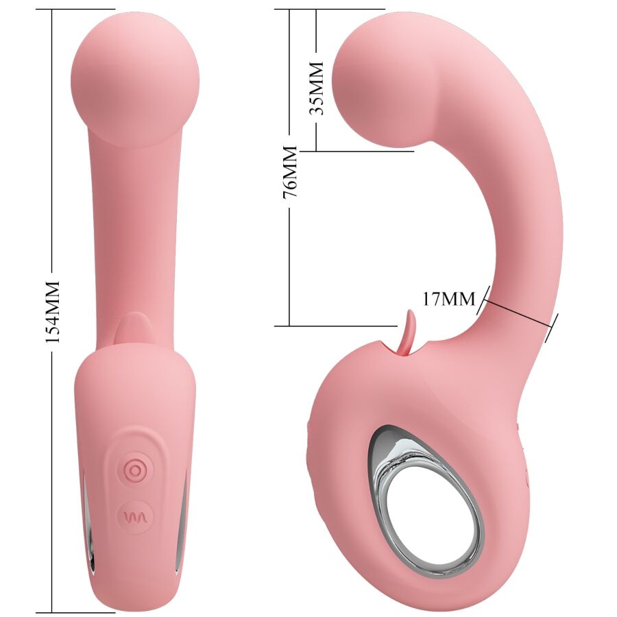 PRETTY LOVE - VIBRATEUR POINT G + STIMULATEUR DE CLITORIS ERYNNYES 10 VIBRATIONS ROSE PRETTY LOVE SMART