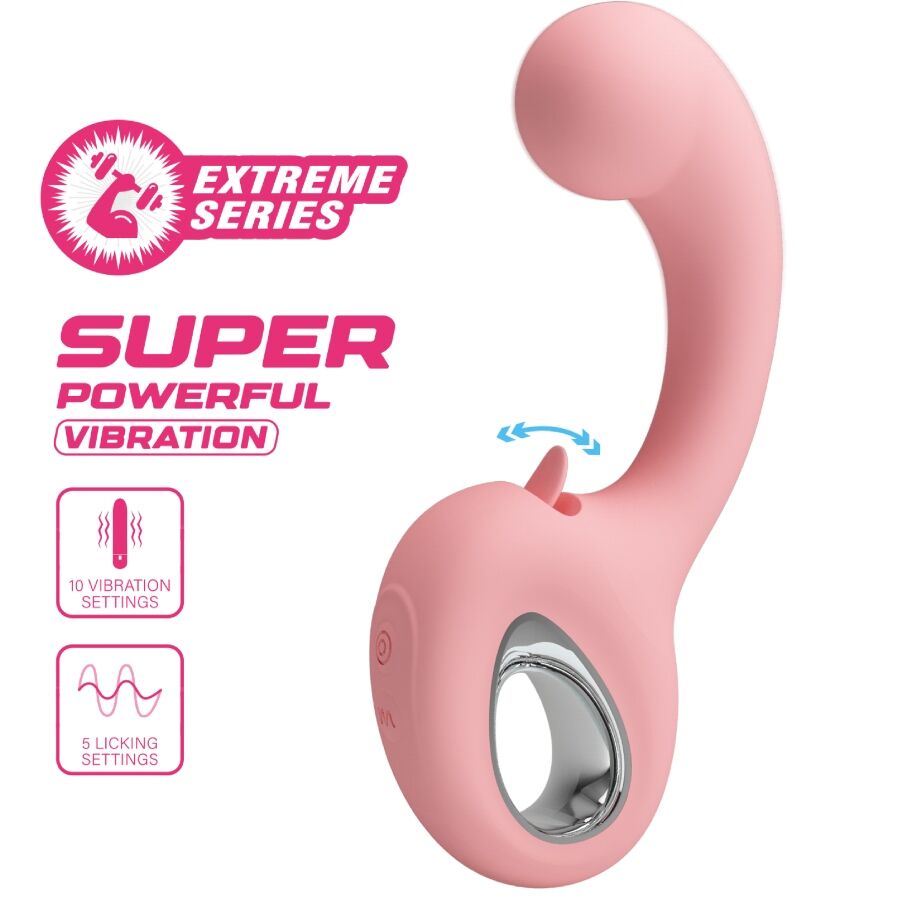 PRETTY LOVE - VIBRATEUR POINT G + STIMULATEUR DE CLITORIS ERYNNYES 10 VIBRATIONS ROSE PRETTY LOVE SMART