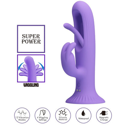 PRETTY LOVE - VIBRATEUR LAPIN KILLMOULIS 12 MODES DE VIBRATION VIOLET PRETTY LOVE