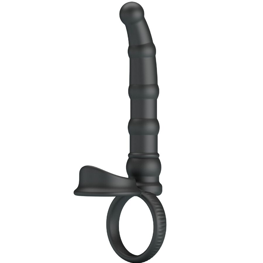 PRETTY LOVE - ANNEAU PÉNIS VIBRANT TATUM AVEC PLUG 10 VIBRATIONS NOIR PRETTY LOVE