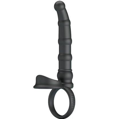 PRETTY LOVE - ANNEAU PÉNIS VIBRANT TATUM AVEC PLUG 10 VIBRATIONS NOIR PRETTY LOVE