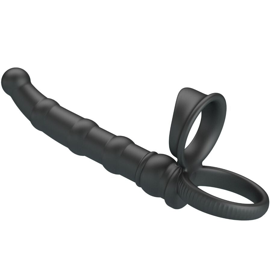 PRETTY LOVE - ANNEAU PÉNIS VIBRANT TATUM AVEC PLUG 10 VIBRATIONS NOIR PRETTY LOVE