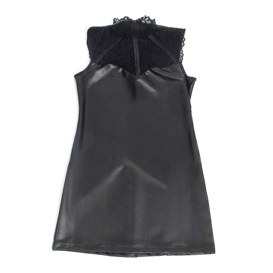 SUBBLIME - 957544 ROBE EN CUIR COL DENTELLE NOIRE S/M SUBBLIME DRESSES