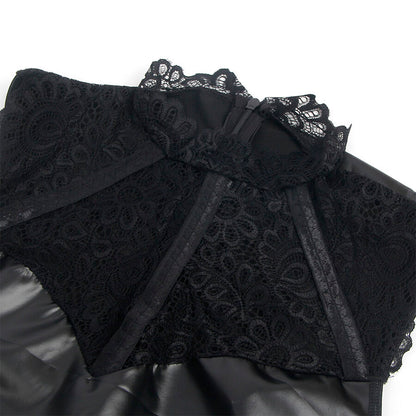 SUBBLIME - 957544 ROBE EN CUIR COL DENTELLE NOIRE S/M SUBBLIME DRESSES