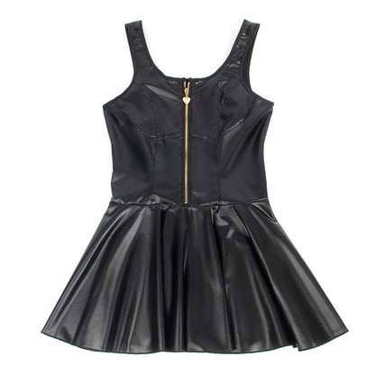SUBBLIME - 957674 ROBE EN CUIR AVEC FERMETURE ÉCLAIR COEUR NOIR L/XL SUBBLIME DRESSES