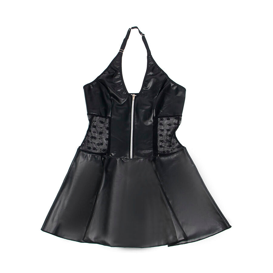SUBBLIME - 957711 ROBE EN CUIR À FERMETURE ÉCLAIR EN DENTELLE NOIRE L/XL SUBBLIME DRESSES