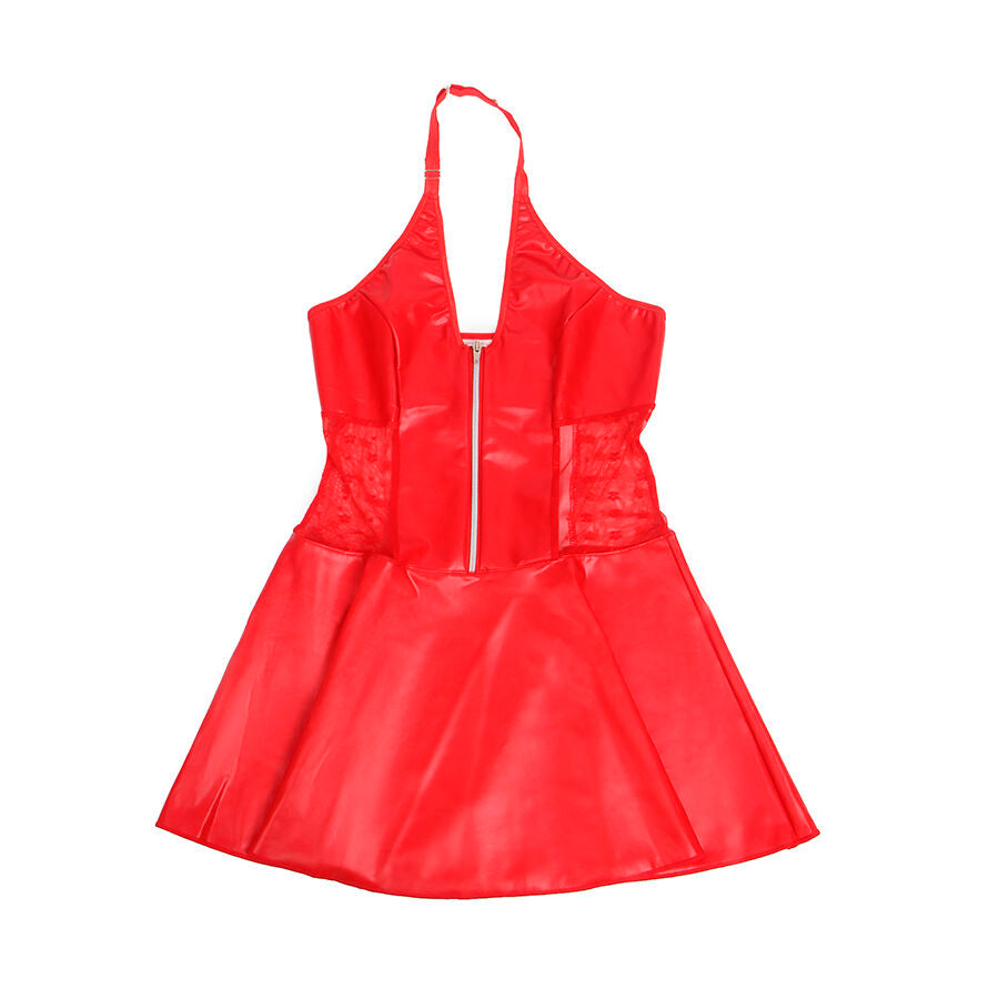 SUBBLIME - 957728 ROBE EN CUIR À FERMETURE ÉCLAIR EN DENTELLE ROUGE S/M SUBBLIME DRESSES