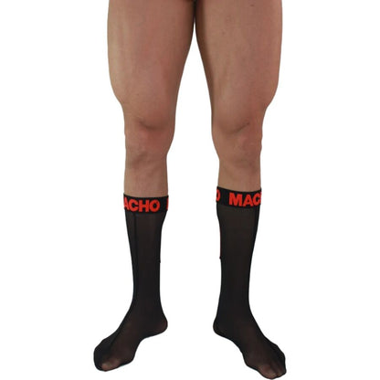 MACHO - CHAUSSETTES FINES TAILLE UNIQUE NOIR/ROUGE MACHO UNDERWEAR
