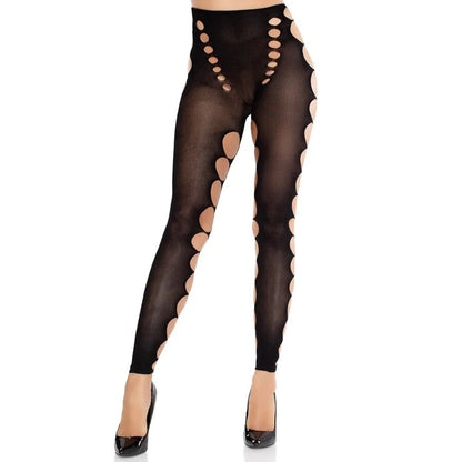LEG AVENUE - BAS OPAQUES SANS COUTURE AVEC DÉCOUPE AUX PIEDS NOIRS LEG AVENUE HOSIERY