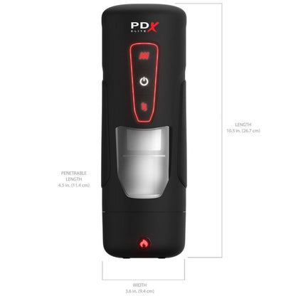 PDX ELITE - MASTURBATEUR AUTOMATIQUE MILK ME HOTTER AVEC VIBRATION À EFFET DE POUSSÉE ET DE CHALEUR PDX ELITE