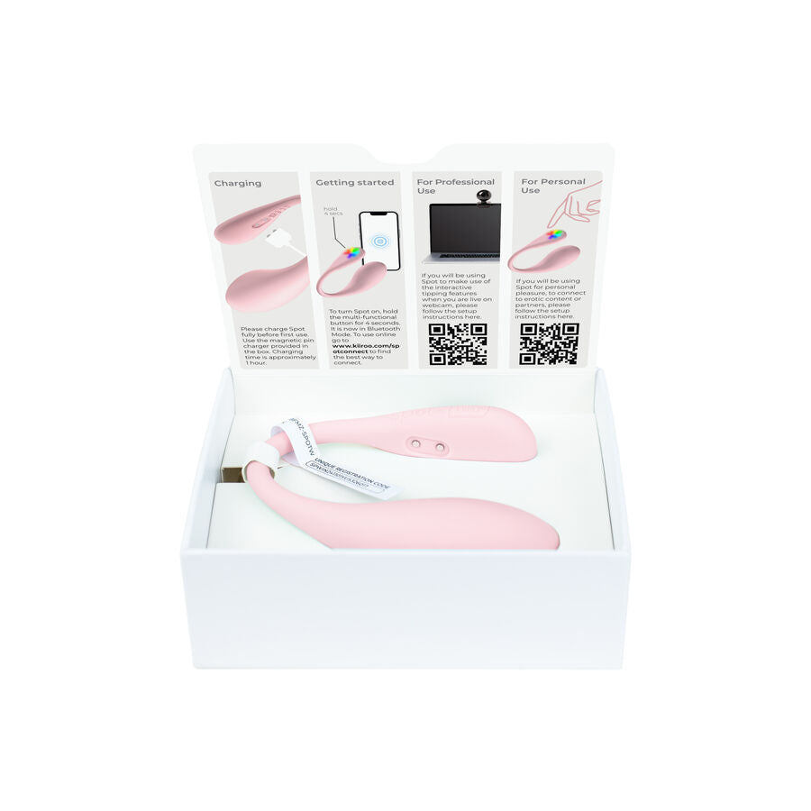 KIIROO - VIBRATEUR SPOT KISS ME EN FORME DE U ROSE KIIROO