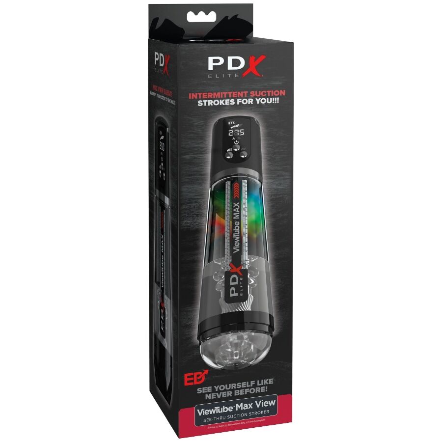 PDX ELITE - VIEWTUBE MAX VIEW MASTURBATEUR AUTOMATIQUE AVEC ASPIRATION TRANSPARENTE PDX ELITE