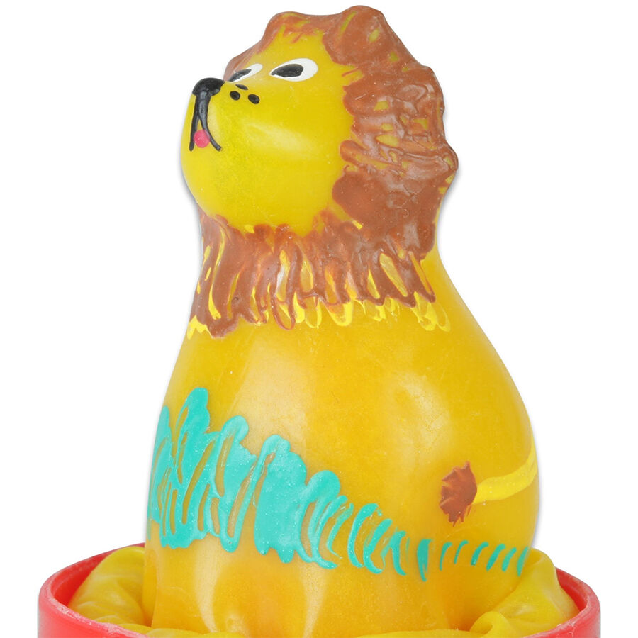 CONDOMERIE - PRÉSERVATIFS FANTAISIE PEINTS À LA MAIN LION ASSIS CONDOMERIE