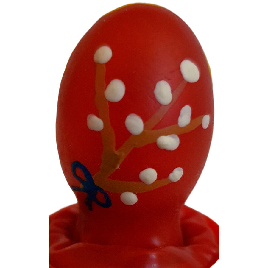 CONDOMERIE - PRÉSERVATIFS FANTAISIE PEINTS À LA MAIN ŒUF DE PÂQUES ROUGE CONDOMERIE