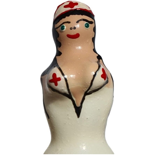 CONDOMERIE - PRÉSERVATIFS FANTAISIE PEINTS À LA MAIN INFIRMIÈRE BLONDE CONDOMERIE