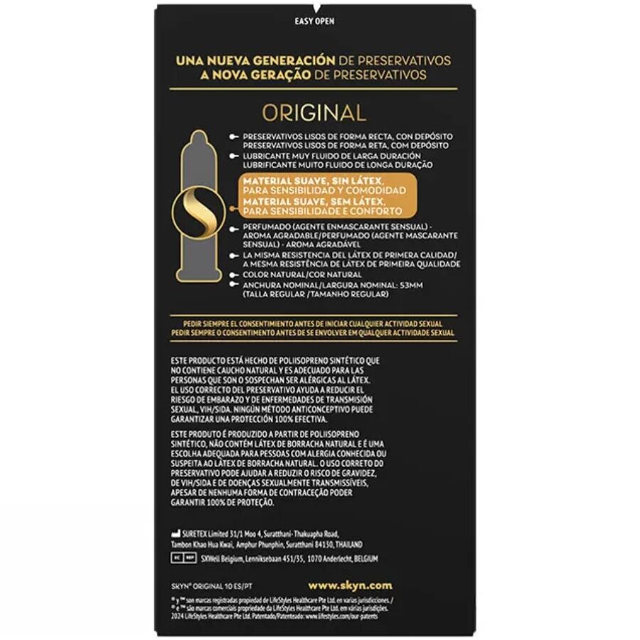 SKYN - PRÉSERVATIF ORIGINAL SENSATION NATURELLE 10 UNITÉS SKYN