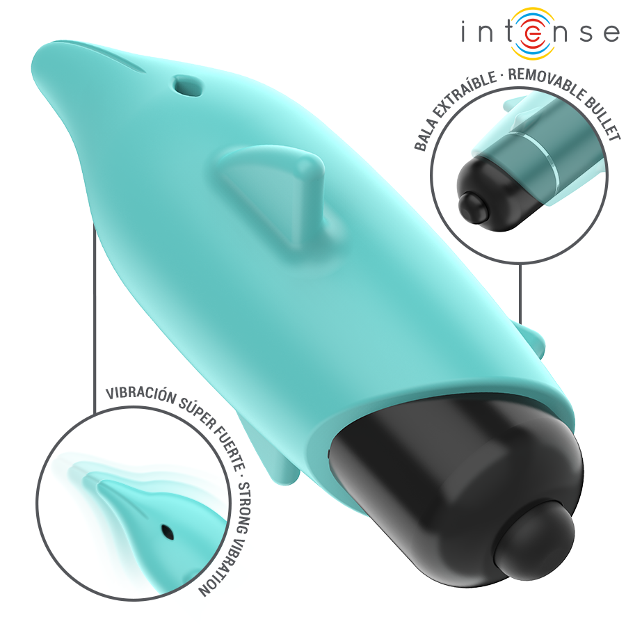 INTENSE - ECHO BALLE VIBRANTE BLEU DAUPHIN 8 X 4,7 CM INTENSE FUN TOYS