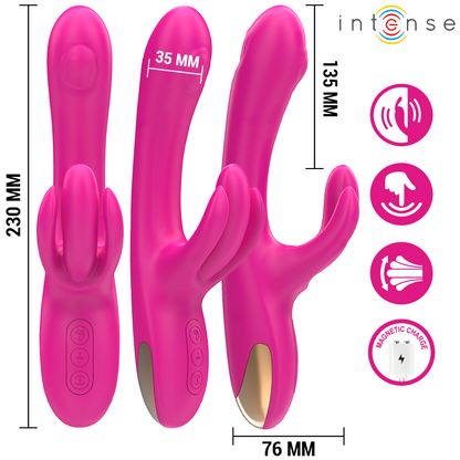 INTENSE - BRITNEY VIBRATEUR LAPIN MULTIFONCTION 23 CM ROSE INTENSE HIGH TECH