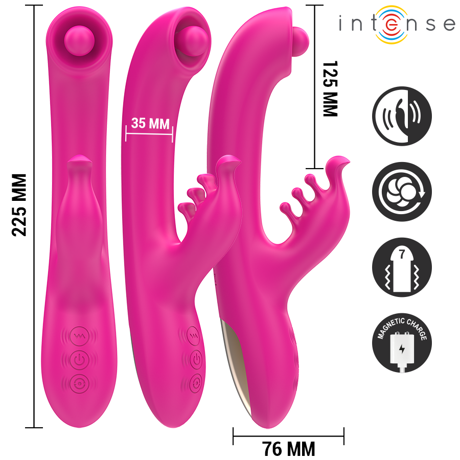 INTENSE - CHRISTINA VIBRATEUR LAPIN MULTIFONCTION 22,5 CM ROSE INTENSE HIGH TECH