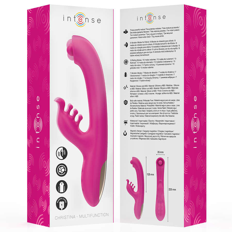 INTENSE - CHRISTINA VIBRATEUR LAPIN MULTIFONCTION 22,5 CM ROSE INTENSE HIGH TECH