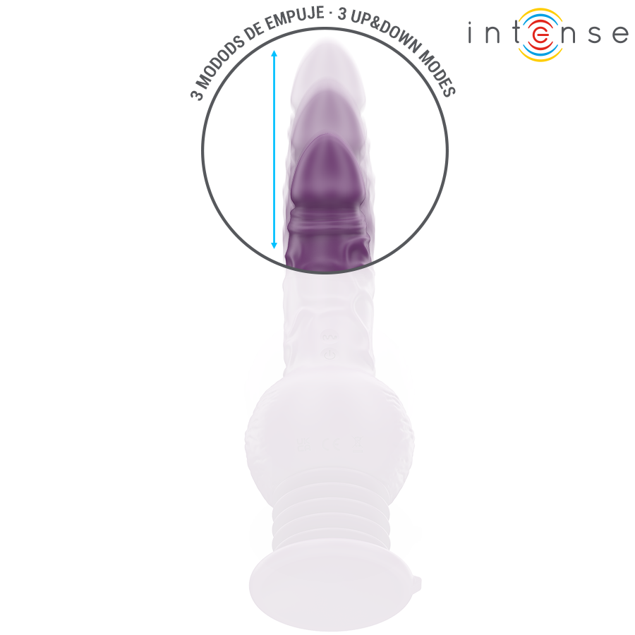 INTENSE - VIBRATEUR MULTIFONCTION TATUM AVEC VIBRATION DE HAUT EN BAS 24 CM VIOLET INTENSE HIGH TECH
