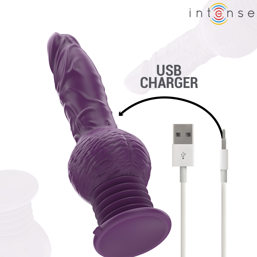INTENSE - VIBRATEUR MULTIFONCTION TATUM AVEC VIBRATION DE HAUT EN BAS 24 CM VIOLET INTENSE HIGH TECH