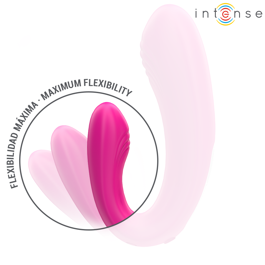 INTENSE - JANET DOUBLE STIMULATEUR ET VIBRATEUR EN U AVEC TÉLÉCOMMANDE ROSE INTENSE REMOTE CONTROL