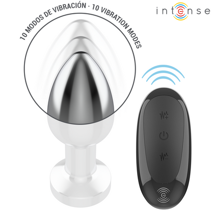 INTENSE - PLUG ANAL 10 VIBRATIONS MÉTAL AVEC TÉLÉCOMMANDE M INTENSE ANAL TOYS